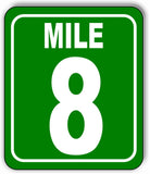 Mile 8 Distance Marker Green Running Race 5k Marathon Aluminum Composite Sign