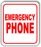 EMERGENCY PHONE RED Metal Aluminum composite sign