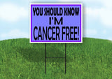 CANCER FREE PURPLE Yard Sign with Stand LAWN SIGN