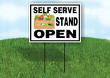 SELF SERVE STAND OPEN VEGETABLES Yard Sign with Stand LAWN SIGN