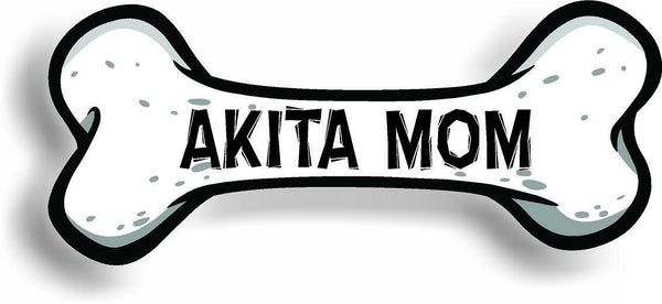 Dog Mom Akita Bone Car Magnet Bumper Sticker 3"x7"