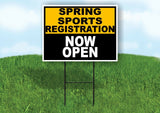 SPORTS REGISTRATION GOLD BLACK SPRING Yard Sign with Stand LAWN SIGN