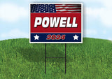 POWELL FLAG RED 2024 18inx24in Yard Road Sign w/ Stand