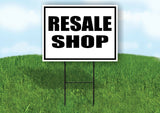 RESALE SHOP BLACK BORDER Yard Sign Road with Stand LAWN SIGN