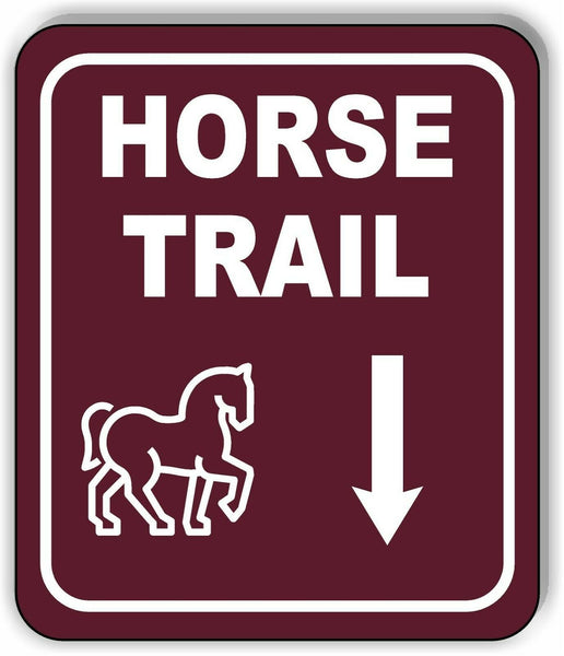 HORSE TRAIL DIRECTIONAL DOWNWARD ARROW CAMPING Metal Aluminum composite sign