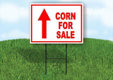 CORN FOR SALE STRAIGHT arrow red Yard Sign with Stand LAWN SIGN