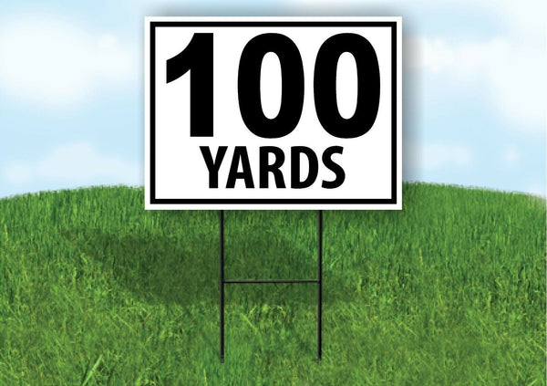 100 YARDS DISTANCE MARKER TARGET RUNNING Plastic Yard Sign ROAD SIGN with Stand