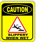 CAUTION SLIPPERY WHEN WET Metal Aluminum Composite bathroom WET FLOOR Sign