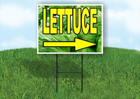 LETTUCE RIGHT ARROW WITH Yard Sign Road with Stand LAWN SIGN Single sided