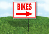 BIKES RIGHT arrow red Yard Sign Road with Stand LAWN SIGN Single sided