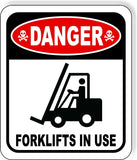 DANGER FORKLIFTS IN USE HAZARD Metal Aluminum composite sign