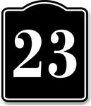 23 Bay Garage Door Plate Field Lane Gate Number BLACK Aluminum Composite Sign