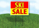SKI SALE RED YELLOW Plastic Yard Sign ROAD SIGN with Stand