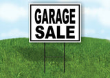 GARAGE SALE BLACK BORDER Yard Sign with Stand LAWN SIGN