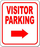 VISITOR PARKING DIRECTIONAL RED 8 Arrow Variations Metal Aluminum composite sign