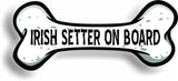 Dog on Board Irish Setter Bone Car Magnet Bumper Sticker 3"x7"