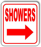 SHOWERS RIGHT ARROW Aluminum Composite Sign