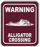 WARNING ALLIGATOR CROSSING TRAIL Metal Aluminum composite sign