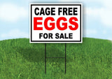 CAGE FREE EGGS FOR SALE BLACK RED Yard Sign Road with Stand LAWN SIGN