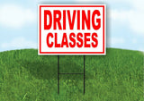 DRIVING CLASSES RED Yard Sign Road with Stand LAWN SIGN