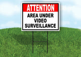 ATTENTION AREA UNDER VIDEO SURVEILLANCE BLAC Yard Sign Road with Stand LAWN SIGN