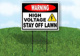 WARING HIGH VOLTAGE STAY OFF LAWN Yard Sign Road with Stand LAWN SIGN