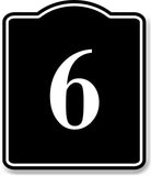 6 Bay Garage Door Plate Field Lane Gate Number BLACK Aluminum Composite Sign