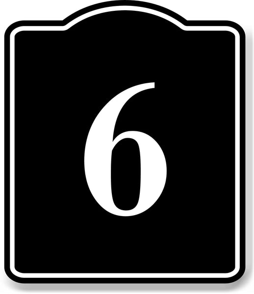 6 Bay Garage Door Plate Field Lane Gate Number BLACK Aluminum Composite Sign