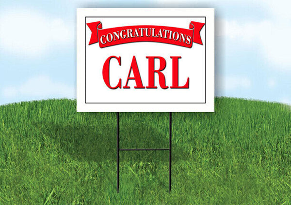 CANDICE CONGRATULATIONS RED BANNER 18in x 24in Yard sign with Stand