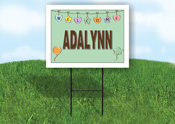ADALYNN WELCOME BABY GREEN 18 in x 24 in Yard Sign Road Sign with Stan ...