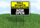 SPORTS REGISTRATION YELLOW BLACK FALL Yard Sign with Stand LAWN SIGN