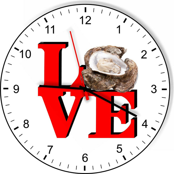 I Love Oysters Love Park Funny Kitchen Living room Wall Clock