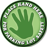 PLACE HAND HERE PARKING LOT SAFE MAGNET bumper