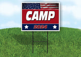 CAMP FLAG RED 2024 18inx24in Yard Road Sign w/ Stand