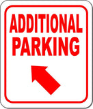 ADDITIONAL PARKING DIRECTIONAL RED 8 Arrow Variations Aluminum composite sign