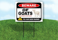 BEWARE OF GOATS NOT RESPONSIBLE FOR Plastic Yard Sign ROAD SIGN with Stand