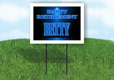 BETTY RETIREMENT BLUE 18 in x 24 in Yard Sign Road Sign with Stand