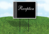 RECEPTION LACE SIDE BLACK Yard Sign with Stand LAWN SIGN