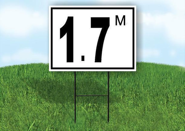 1.7 m pool depth black white 18inx24in Yard Road Sign w/ Stand