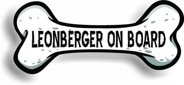 Dog on Board Leonberger Bone Car Magnet Bumper Sticker 3"x7"