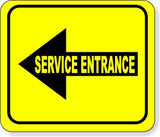 supplemental directional service entrance left arrow Aluminum Composite Sign