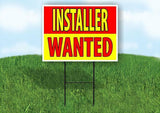 INSTALLER WANTED RED AND YELLOW Yard Sign Road with Stand LAWN SIGN