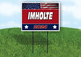 IMHOLTE FLAG RED 2024 18inx24in Yard Road Sign w/ Stand