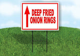 Deep Fried ONION RINGS LEFT STRAIGHT Yard Sign with Stand LAWN SIGN