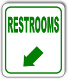 RESTROOMS DIRECTIONAL GREEN 8 Arrow Variations Metal Aluminum composite sign