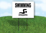 SWIMMING Yard Sign with Stand LAWN SIGN