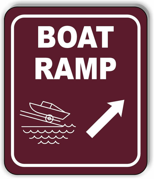 BOAT RAMP DIRECTIONAL 45 DEGREES UP RIGHT ARROW Metal Aluminum composite sign