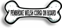 Dog on Board Pembroke Welsh Corgi Bone Car Magnet Bumper Sticker 3"x7"