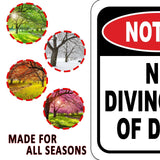 NOTICE No Diving Off Of Dock METAL Aluminum composite outdoor sign