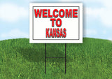 KANSAS WELCOME TO 18 in x 24 in Yard Sign Road Sign with Stand